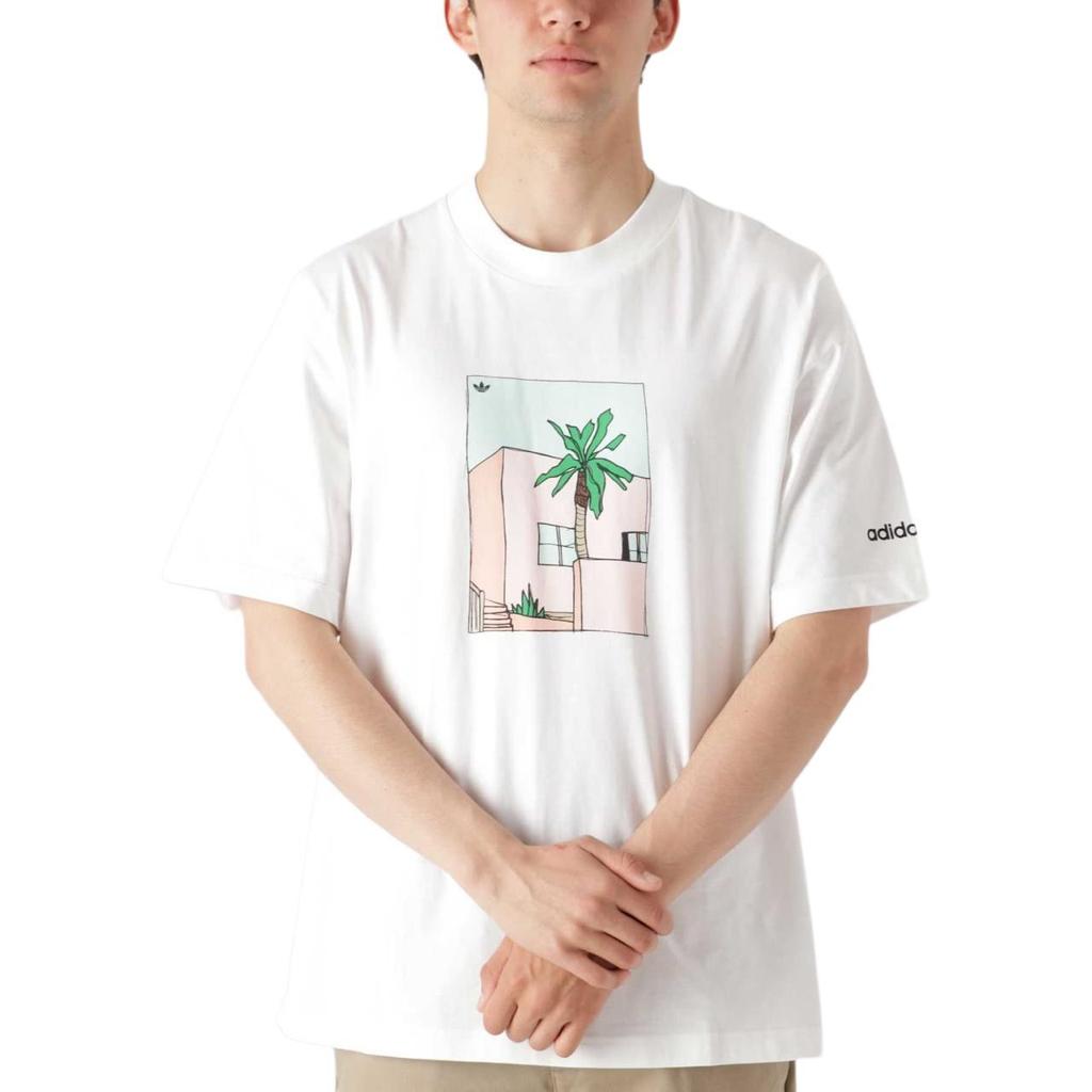 adidas Camiseta Deportiva Blanca de Manga Corta Suelta con Cuello Redondo y Estampado Trefoil Originals para Hombre Tops Blanco HB1816