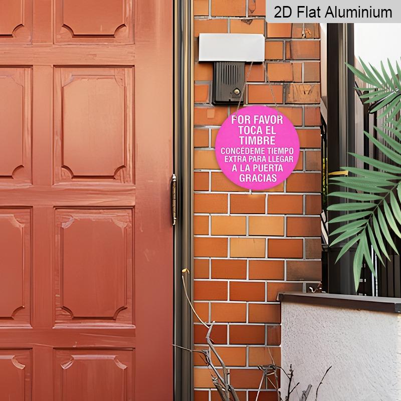 2D Vlakke Decoratieve Aluminium Plaquettes en Ornamenten Bord, Grappig Metalen Deurbord met Humoristische Quote, Moderne Wanddecoratie voor Voordeur Portiek