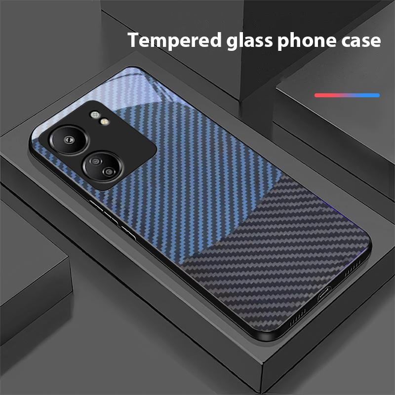 Dwukolorowe Paski Dla Xiaomi Redmi 13C Note13 12 Pro Plus 5G Note 9 13T Pro POCO X6 F5 F6 Czarne Szkło Hartowane Etui na Telefon