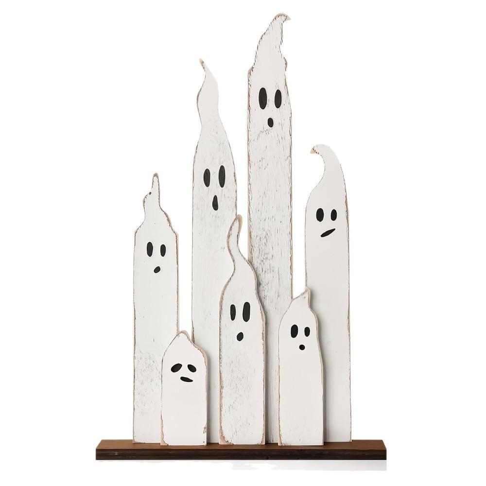 Gradient Height 7 Ghost Tabletop Sign Hand Painted Halloween Ghost Figurines Table Centerpiece белый
