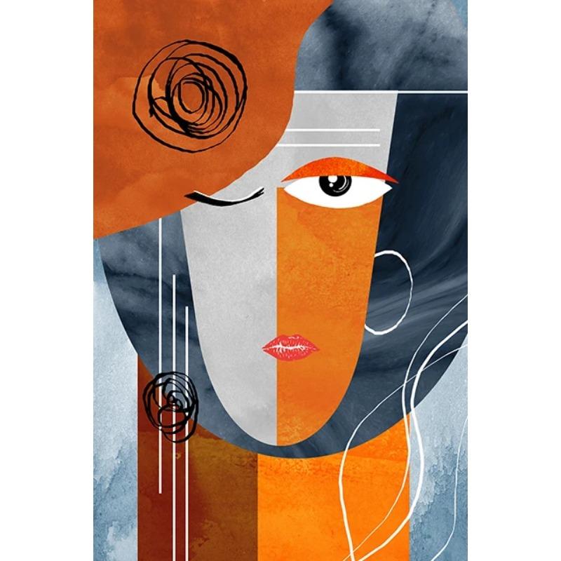 Modern Minimalist Woman Abstract Figure Art Canvas Painting  Wall Art Mural for Living Room Decor  Posters Prints Home Decoratio