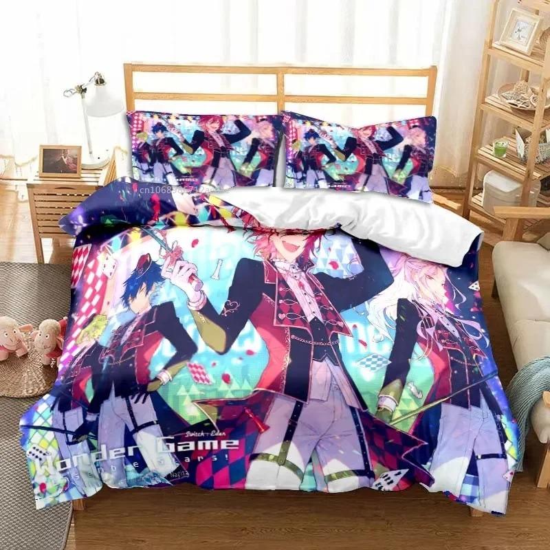 Cozy Durable Twin Double King 3D Anime Rock Band Ensemble Stars All Season 3 Piece Bed Comforter