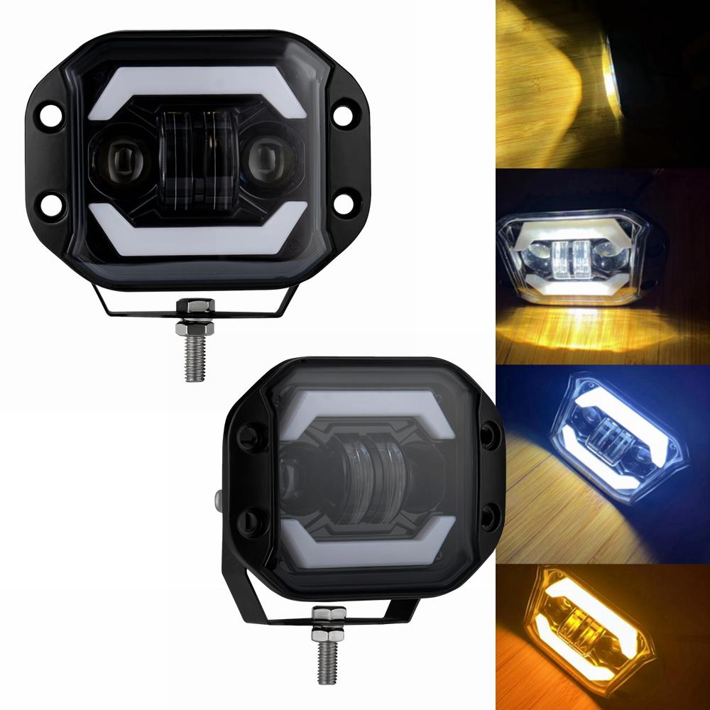 5" Inch Spotlight Flush Mount LED Work Light Bar H4 Off Road 4X4 Headlight Atv Niva Lada JK TJ Car 12V 24V LED Driving Fog Lamp
