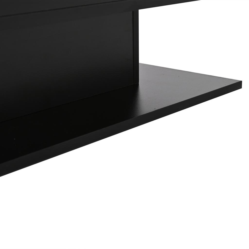 Mesa de Centro 80*75*40cm com Elevação Hidráulica, Mesa de Sofá de Alto Brilho, Mesa de Sala de Estar com Armazenamento, Mesa Lateral Ergonômica para Sala de Estar, Preta