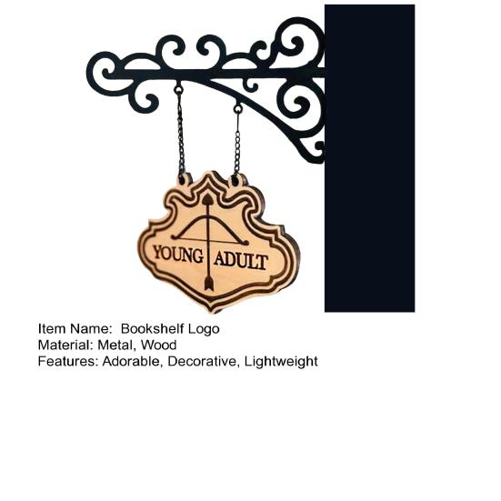 Book Nook Shelf Signs Halloween Themed Genre Labels with Hanging Brackets Library Decor for Fantasy Romance Dark Academia Book