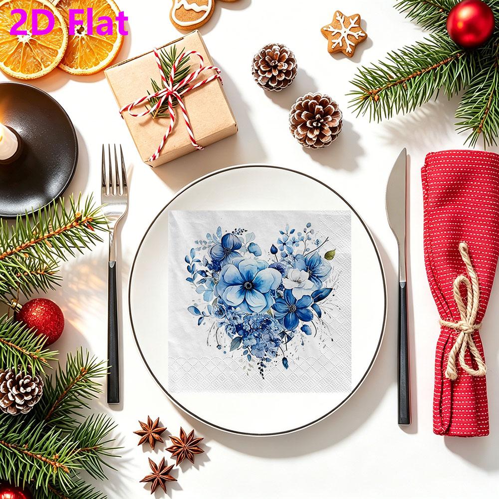 20pcs Disposable Napkins with Flower Bed Pattern Print for Wedding,Parties,and Daily Use for Thanksgiving Fall Christmas Table Decoration