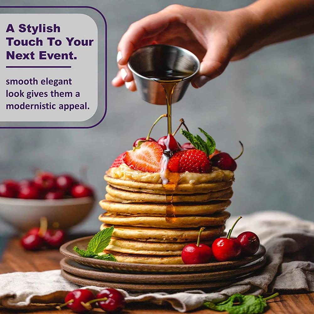 1Pc Small Sauce Cups, Stainless Steel Ramekin Dipping Sauce Cup, Commercial Grade Individual Round Condiment Cups