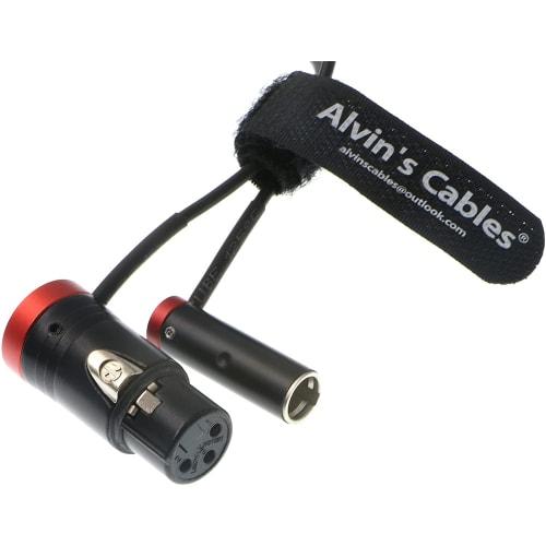 Alvin's Cables Low Profile 3-Pin Mini-XLR Male To Full-Size XLR Female Audio Cable for BMPCC 4K 6K Camera Video Assist with Original Connector, Red, 1