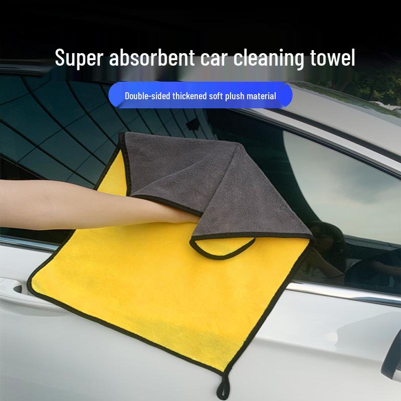 Thickened Car Wash Towel - Lint-Free, Highly Absorbent, Non-Abrasive Cloth for Paint, Glass, and Interior Cleaning.