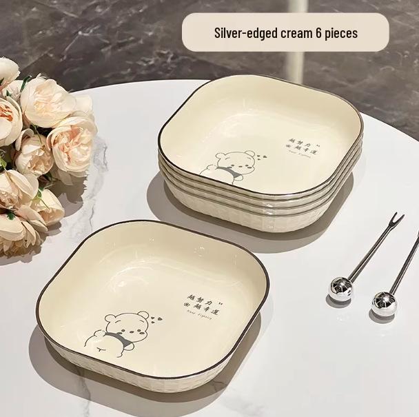 Thickened Bone China Snack & Fruit Plate Set - Food Grade Small Dish for Dining Tables