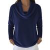 New Autumn-winter Women's Pure-color Long-sleeved Gathered-neck Velvet Top with Loose Fit for Slimming Effect and Suitable for Business Wear.