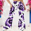 Women Plus Size High Waist Geometric Printed Full Length Flared Pants
