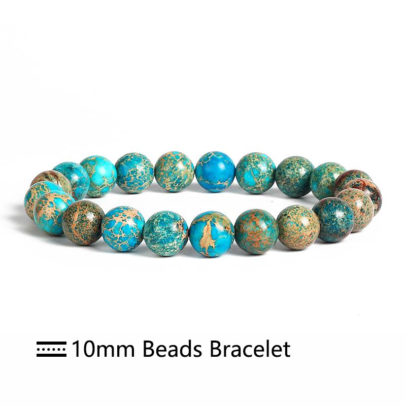 Nature Imperial Jaspers Beads Bracelets for Women Lake Blue Sea Sediment Turquoises Bracelets Men Natural Energy Stone Jewelry