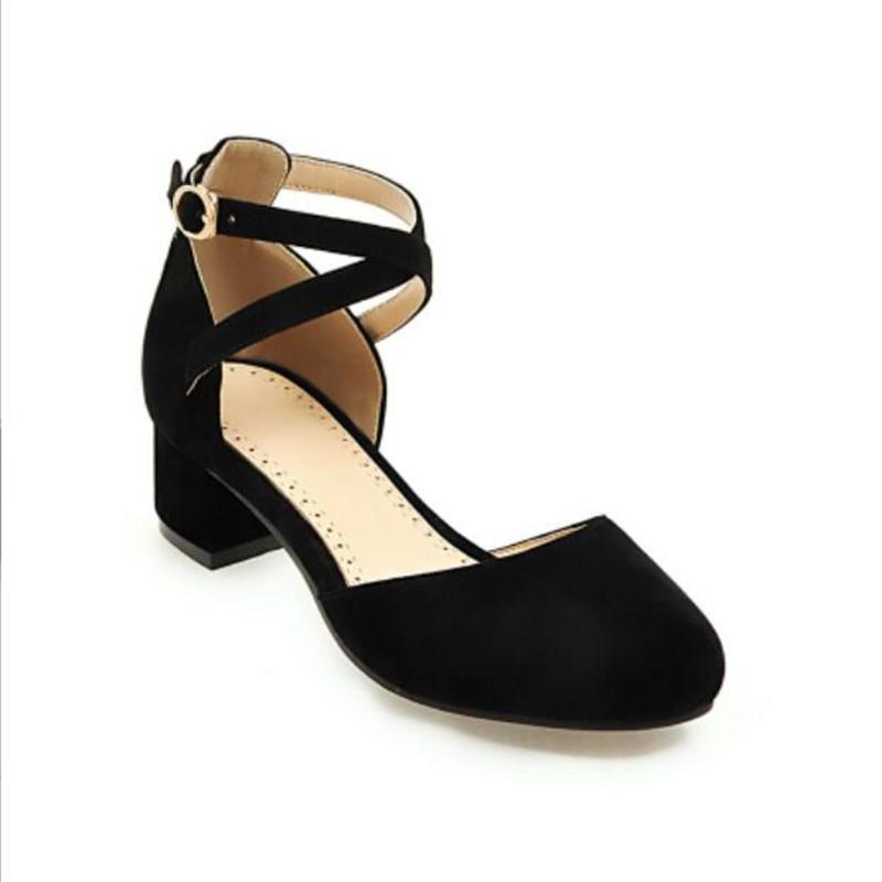 Girls High Heels Shoes Kids Sandals Wedding Party Mary Jane Princess Shoes Women Comfort Chunky Heel Round Toe Shoes Size 30-43