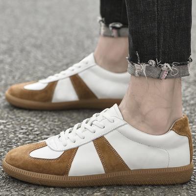 Men's Non-Slip Flats Genuine Leather Casual Sneakers Lace-Up Versatile Men's Vulcanized Shoes New Comfort Skateboard Footwear