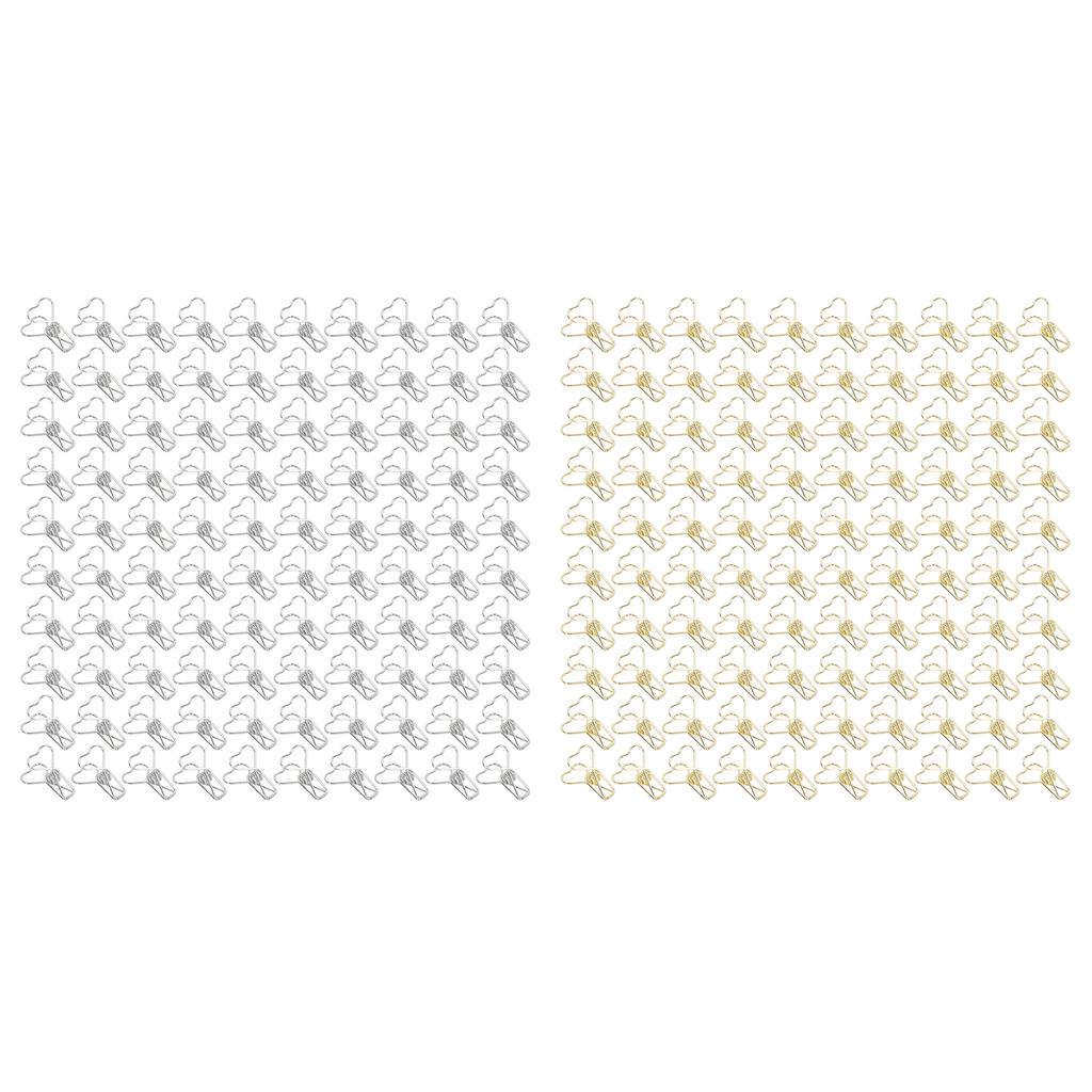 100pcs  Clips Heart Style Long Tail Shape Metal Iron Hollow Design Mini Fun  Clips for D