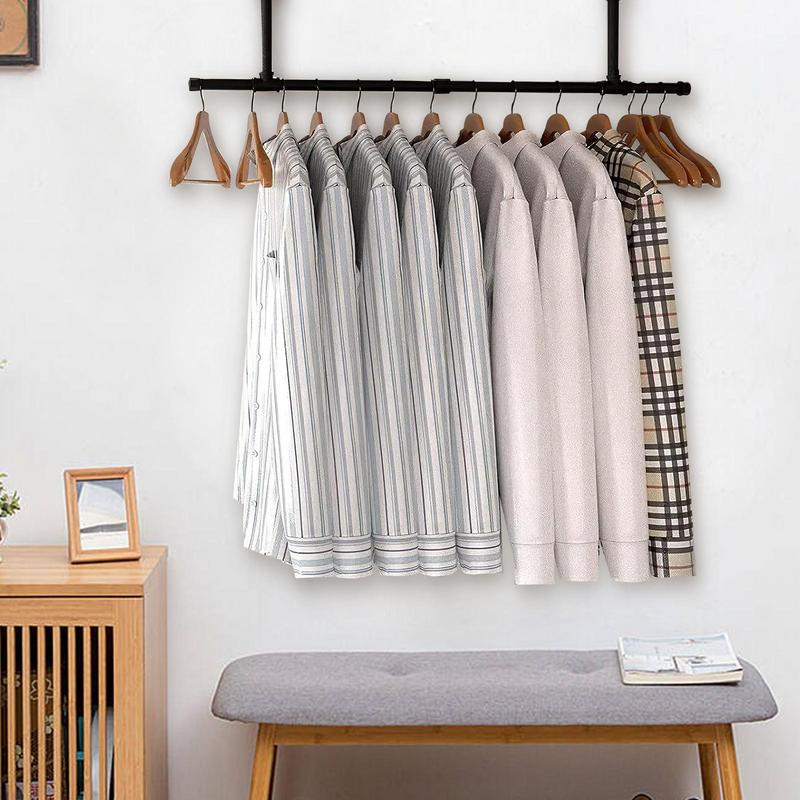 Hanger Storage Rack Hanger Storage Wall Mounted Holder Metal Closet Hanger Rack Rustproof Wall Mounted Closet Rod For Balcony