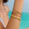 Yori Exquisite Simple Line Cross Open Bracelet Bangle Women Trendy Summer Charm Gold Silver Color Jewelry