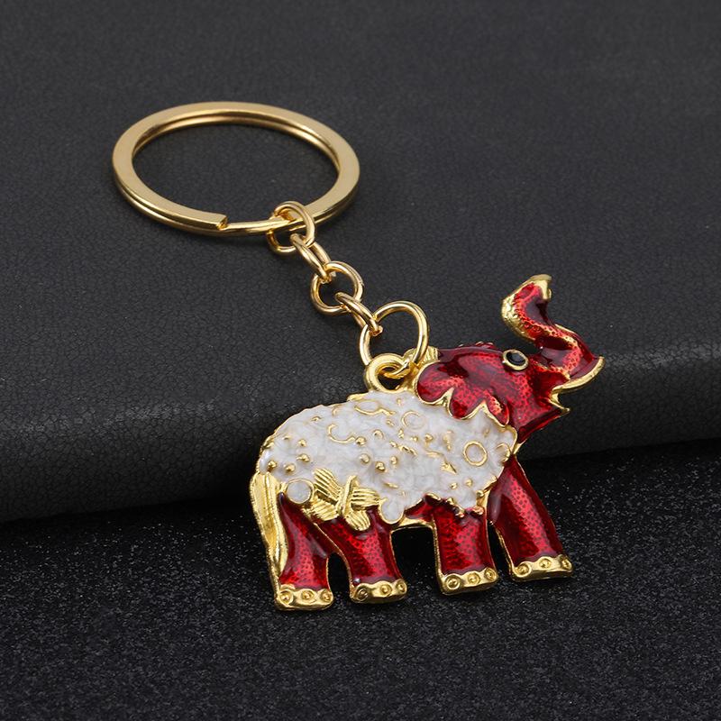 Vintage Colorful Elephant Keychain Creative Cute Animal Bag Car Key Ring For Men Women Gift