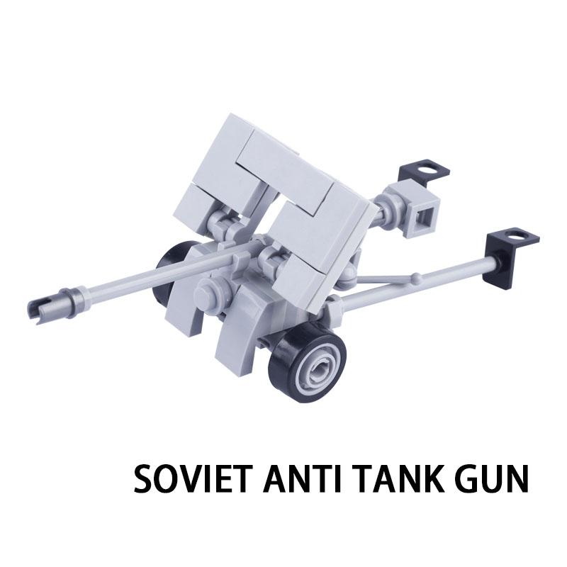 MOC Bricks Toys Military Army Accessories WW2 Soviet Tank Gun Weapons Soldier Figures Building Infantry Rocket Launchers Blocks