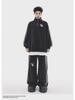 Men's Autumn American Retro Sports Suit: High-Street Stand-Up Collar Sweater and Trousers Two-Piece Set