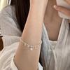 Korean S925 Sterling Silver Heart & Round Bead Bracelet for Women - Elegant, Simple, High-End Design