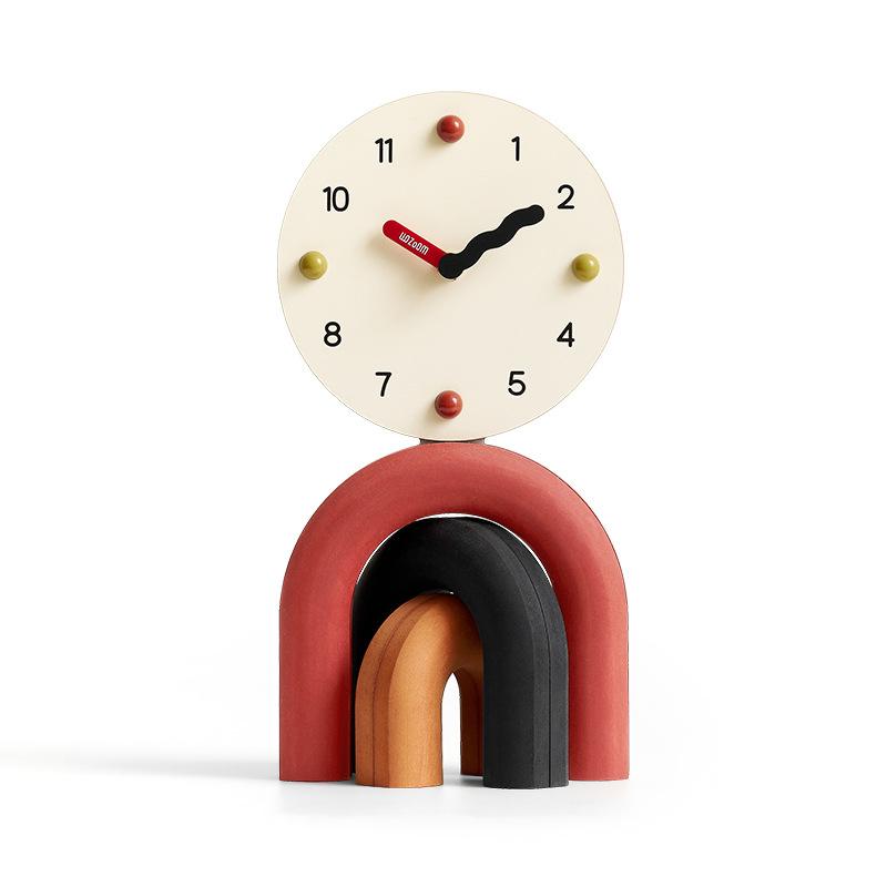Retro and Novel Office Desk Clock Frosted Texture Table Clock Dormitory Desk Furnishing Living Indoor Room Home Decor Die Uhr