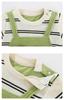 Baby koi Baby Boys Long Sleeve Layered Faux Layered Baby Prep Green Panda Size 6M Romper, Spring/Autumn Overalls-Style Coverall, Newborn, Coverall,
