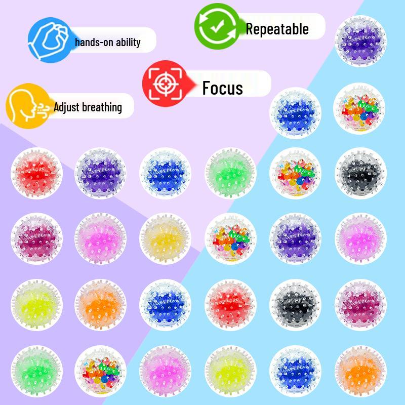 Stress Relief Water Bead Squeeze Toy - 3.5cm Soft Rubber Grape Ball