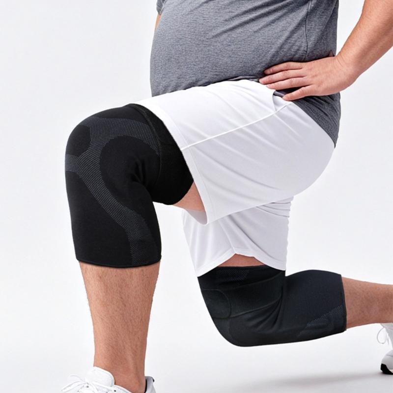 Knee Support Brace With Cushions Pad &Elasticity Straps Systems Ideal For Heavy Weight Users During Sports Activities