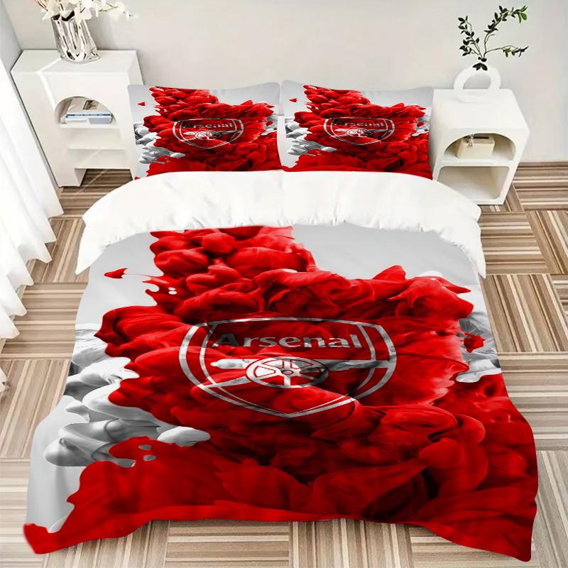 

3pcs Arsenal Football Club Crest Home Bedding Set-Universal Three-Piece Suit for Bedroom, Guest Room, Living Room, Hotel-Perfect Gift for Fa 155x200cm