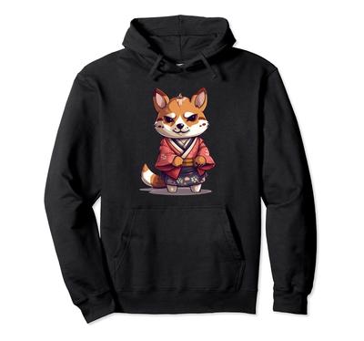 Japanese Dog Shiba Inu Samurai Yukata Hoodie