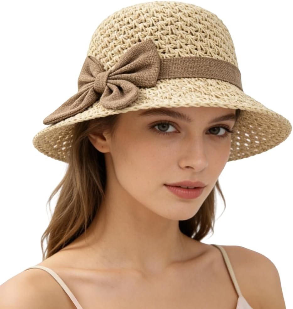 Womens Straw Hat 2026 New Beach Sun Straw Hats for Women Summer Hats for Vacation Travel