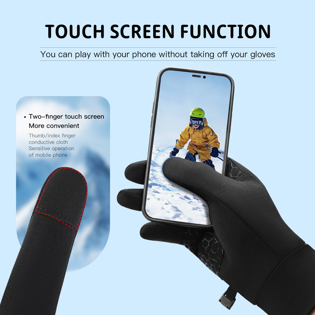 Outdoor Autumn And Winter Children'S Sports Running Cycling Touch Screen Warm Gloves With Plush Insulation For Cold Cycling