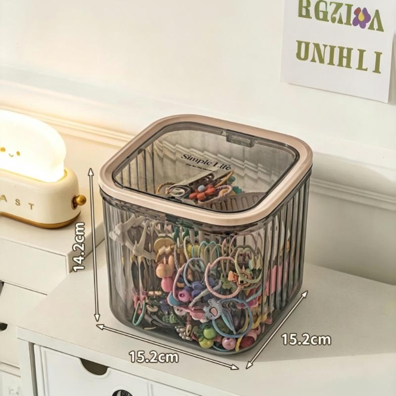 Clear Storage Containers Box With Flip Top Lids Desktop Rubber Band Hair Rope Hairpin Organizing Small Items Box pet bpafree
