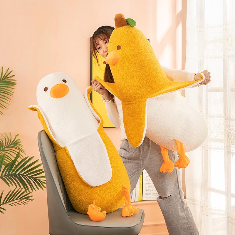 Banane Ente Plüschtier Puppe Kissen Puppe Stoffpuppe 61 Kinder Mädchen Geschenk Niedlich Schlafen Groß