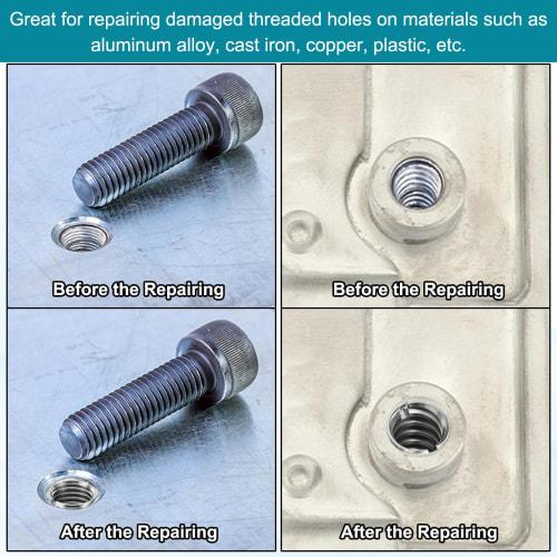 PATIKIL Insert Nuts, 5-Piece Thread Conversion Adapter, M8x1.25 Inner Diameter to M12x1.75 Outer Diameter, 25mm Length, 303 Stainless Steel, Single Gr