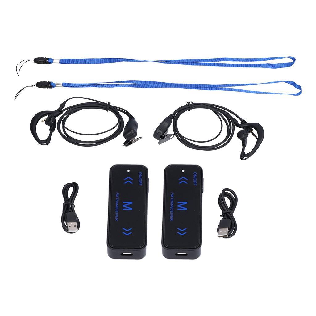 1 Pair Mini Radio Walkie Talkie Ultra Thin 2‑Way Radio Earpiece for Supermarkets Shopping Centers