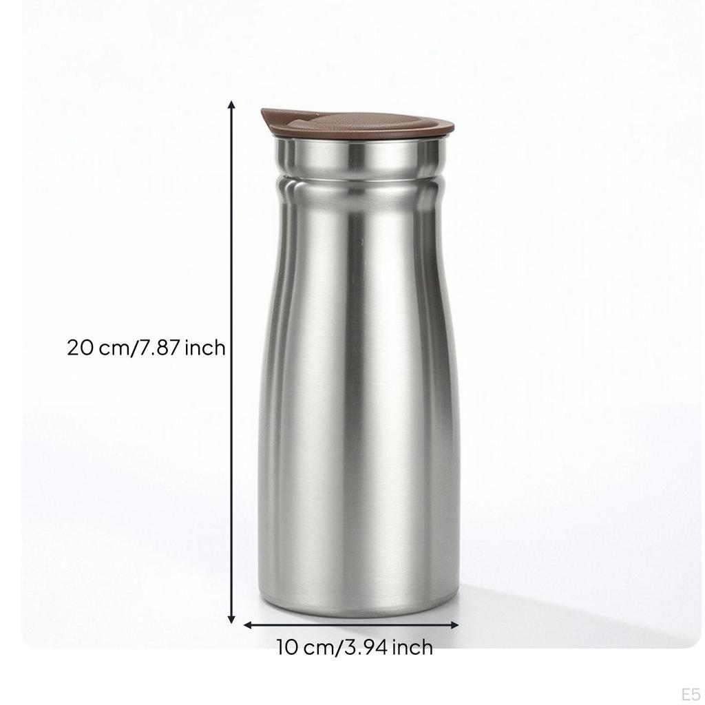Wasserkanne mit Deckel Grifflose Kanne Mattes Edelstahl für Esstisch,