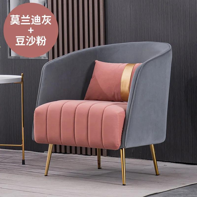 Luxury Single sofa Nordic Design living room furniture balcony velvet armchair beauty salon waiting chair lobby soft chairs
