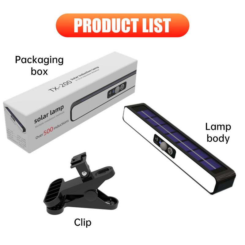 LED Solarbetriebene Lichtleiste Clip-On Körperinduktion Solarlicht Außen Wasserdicht Solarzaunleuchte für Gartenhof Balkon
