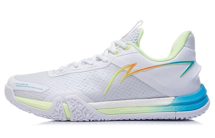Li Ning Badminton Shoes Unisex Low Top Standard White/Yellow/Blue AYZS014-2 37