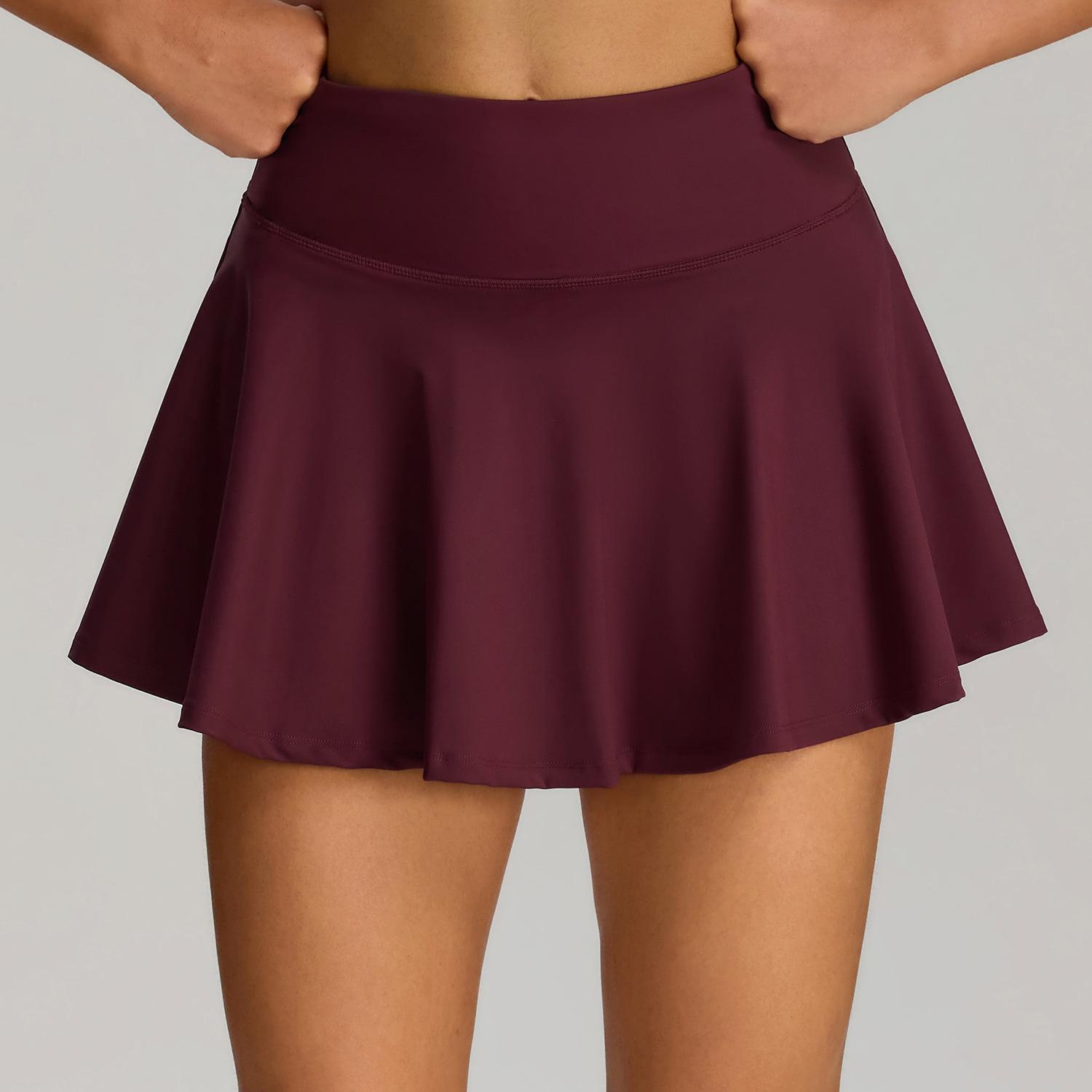 

European & American Style Sports Tennis Skirt: Outdoor Golf Pocket Skort, Fake Two-Piece, Anti-Exposure, Yoga-Friendly. S