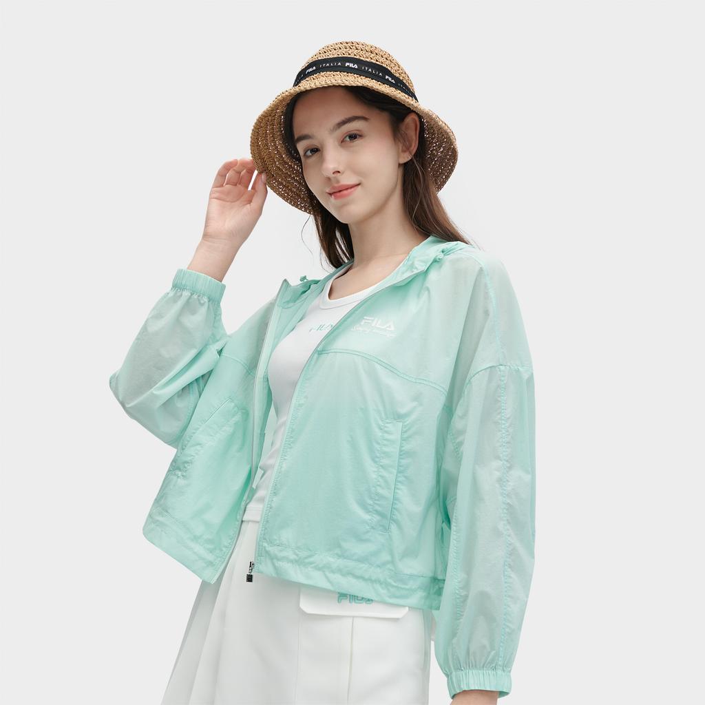 New FILA Jackets Women's Drip Aqua Green F11W428704FTQ