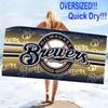 Milwaukee Brewers Print Beach Towel, Large Soft Quick Dry Towel for Beach Camping Swimming