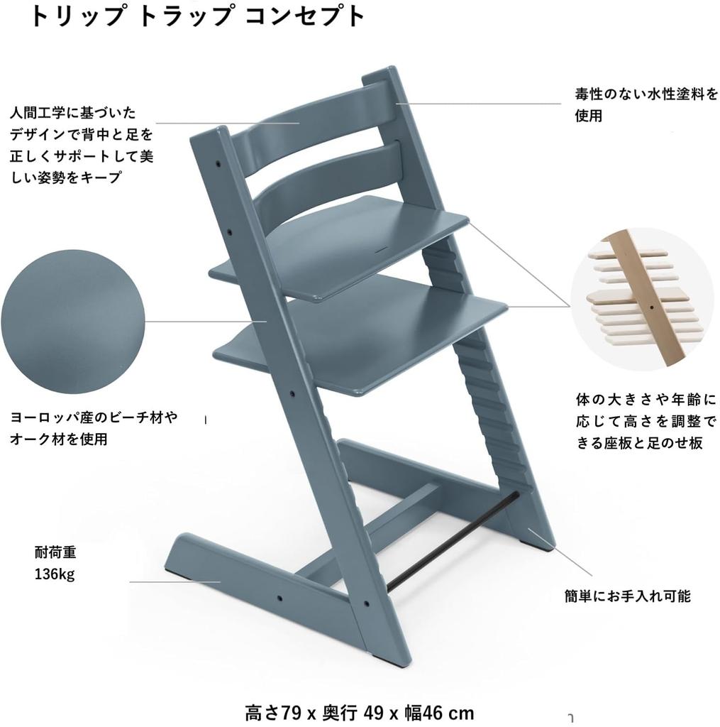 Stokke Tripp Trapp Fjord Blue Main Unit 1 Piece Assembly Wooden Baby Products Baby Furniture Support Meal Durable Height Adjustable YX01-773