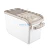 Rice Storage Container 10kg with Visible Window and Pulley for Home Kitchen Thick Rice Storage Box Large Capacity Grain Box D57B