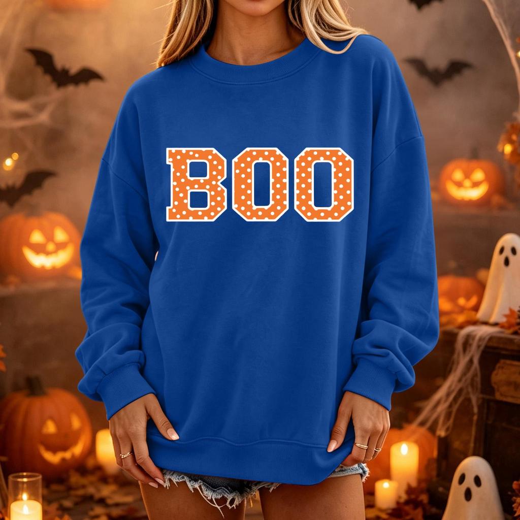 Women's Casual Pullover Sweatshirt - Neck, Long Sleeve, Loose Fit Top