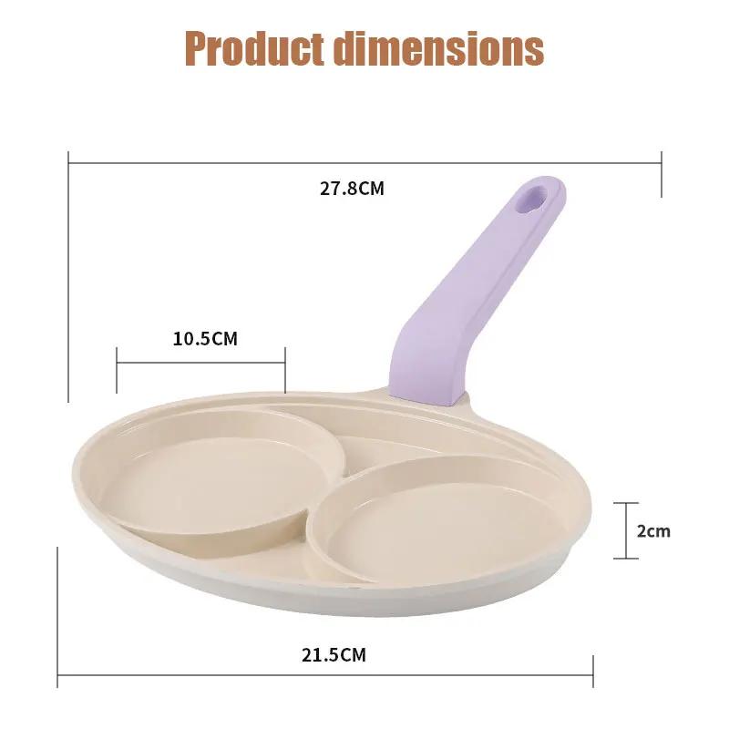 Small Fried Egg Pancake Pan 2-Cup Nonstick Egg Omelet Frying Pan Thickened Breakfast Burger Maker Egg Steak Cooking Pan Cookware