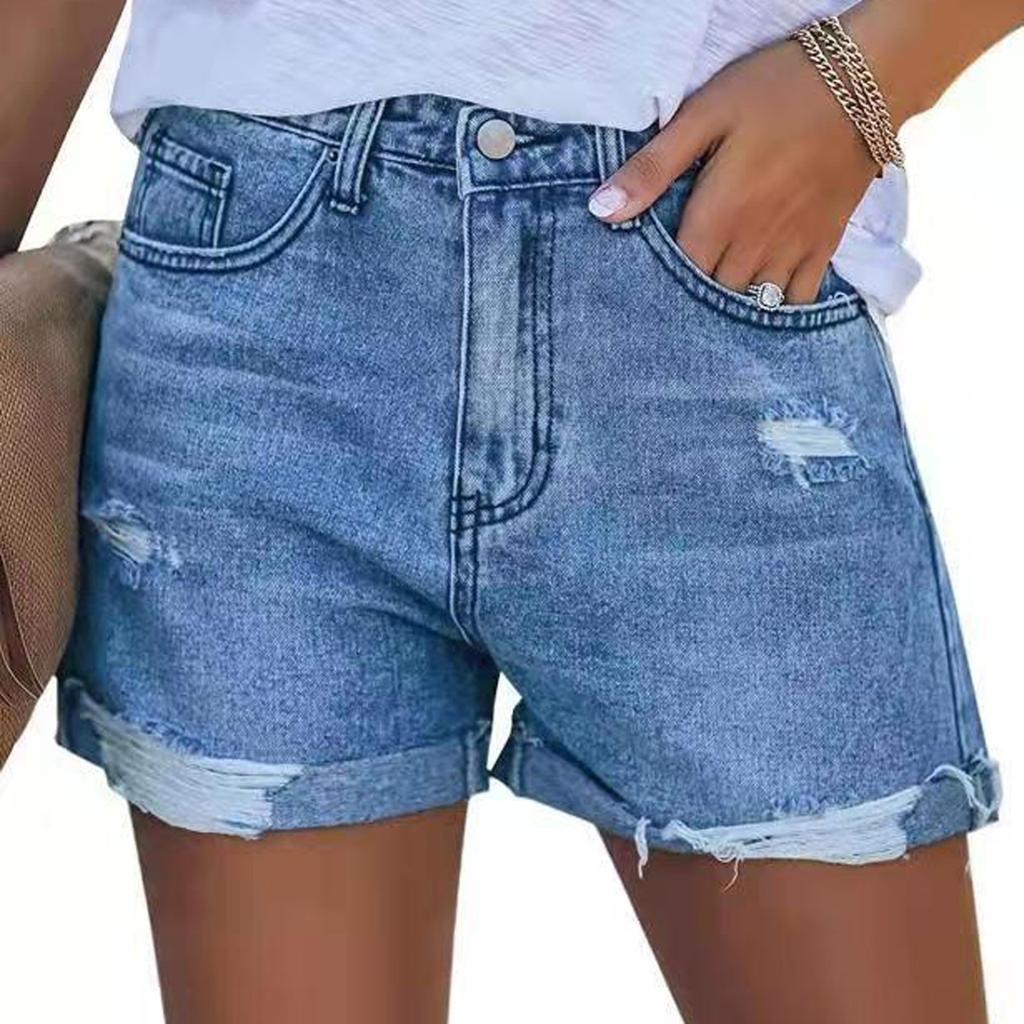 Pantaloni scurți din denim pentru femei Casual Vară fierbinte Pantaloni scurți din jean Pantaloni scurți din denim